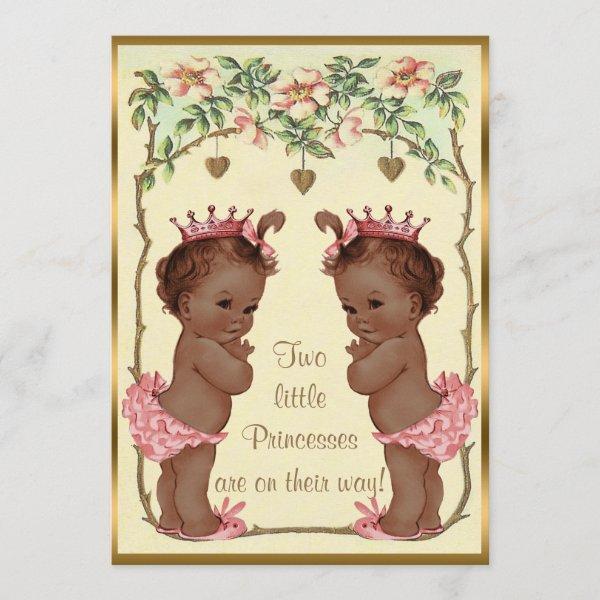 Ethnic Princess Twins Roses & Hearts