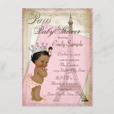 Ethnic Vintage Paris Baby Shower Invitation