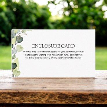 Eucalyptus Branch Greenery Botanical Enclosure Card