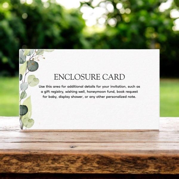 Eucalyptus Branch Greenery Botanical Enclosure Card