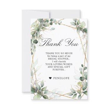 Eucalyptus Greenery Botanical Bridal Shower Thank You Card