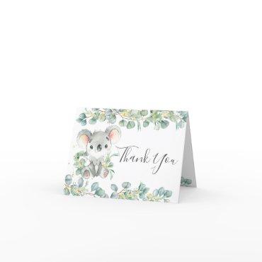 Eucalyptus Greenery Koala Birthday Baby Shower  Thank You Card