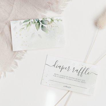 Eucalyptus Leaves Greenery Diaper Raffle Enclosure Card