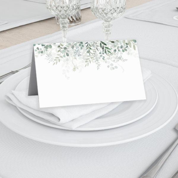Eucalyptus Leaves Greenery Elegant Modern Place Card