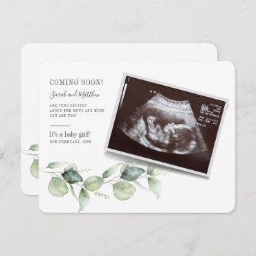Eucalyptus Pregnancy Greenery Gender Reveal Card