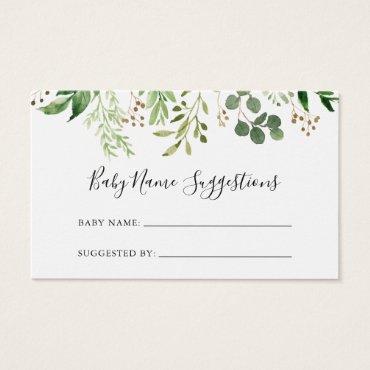 Eucalyptus Simple Baby Name Suggestions Card