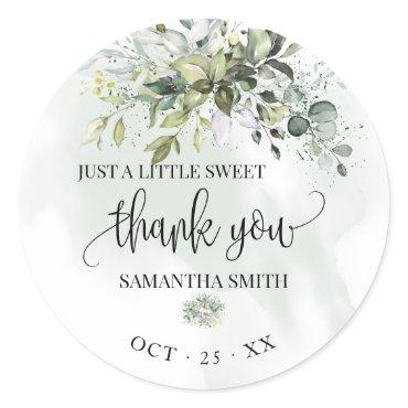 Eucalyptus Succulent Baby Shower Thank You Classic Round Sticker