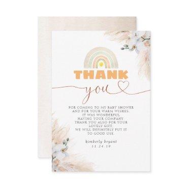 Exotic Pampas Grass Floral Baby Shower Thank You