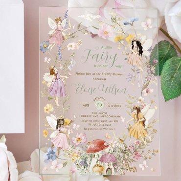 Fairies Wildflowers Flower Meadow Baby Shower Acrylic