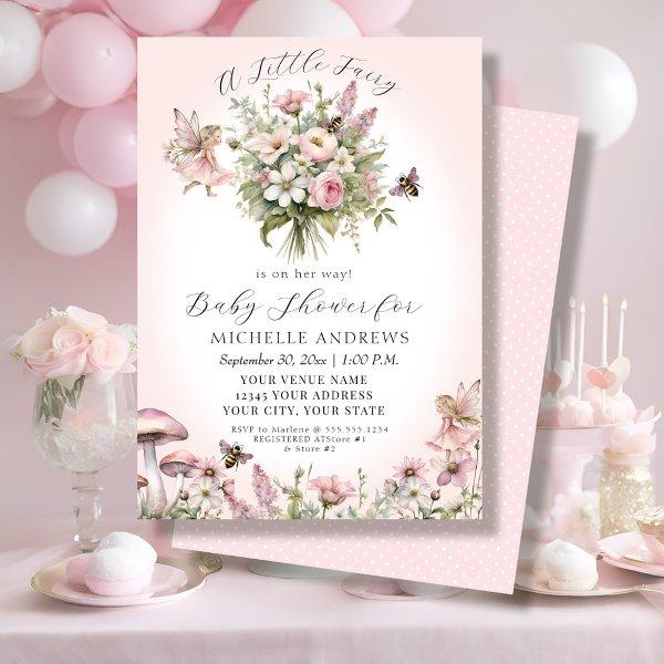 Fairy Garden Floral Mushroom Pink Girl