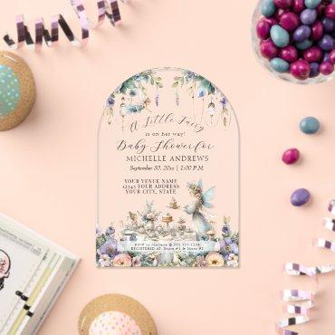 Fairy Garden Floral Tea Party Girl Baby Shower Acrylic