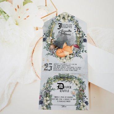 Fairy Tale enchanted forest rustic Baby Shower All In One