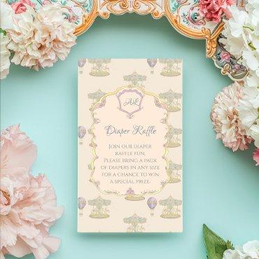Fairytale Vintage Amusement Park Baby Shower Enclosure Card