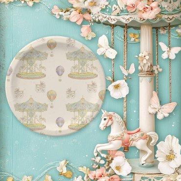Fairytale Vintage Amusement Park Paper Plates