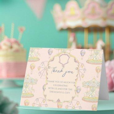 Fairytale Vintage Amusement Park Thank You Card