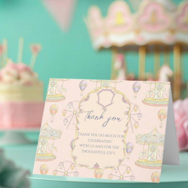 Fairytale Vintage Amusement Park Thank You Card