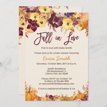 Fall Baby Shower Invitations - Fall in Love