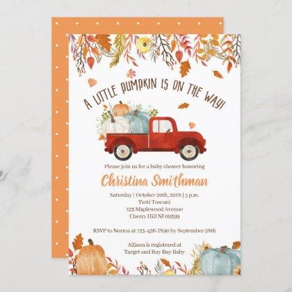 Fall Baby Shower Invitations for a Boy