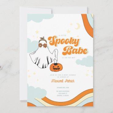 Fall Baby Shower Retro Ghost Groovy Baby Shower In