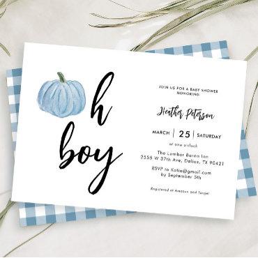 Fall Blue Pumpkin Oh Boy