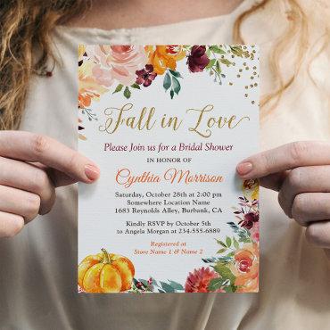 Fall in Love Autumn Floral Romance Bridal Shower