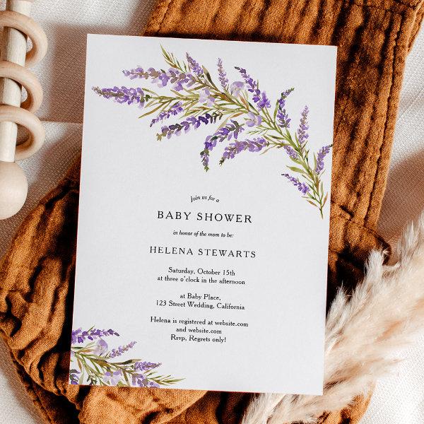 Fall lavender floral watercolor chic