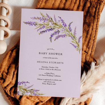 Fall lavender floral watercolor chic