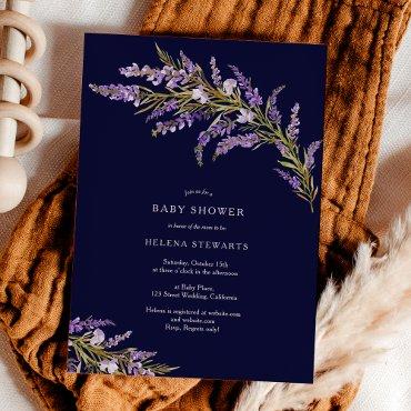 Fall lavender floral watercolor chic