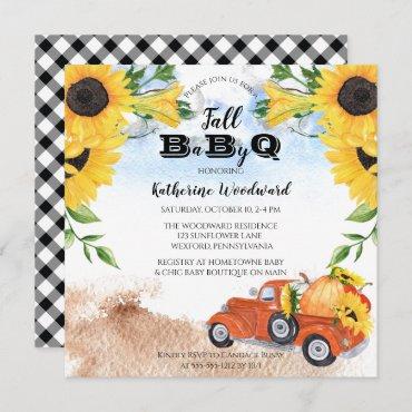 Fall Pumpkin Truck | Sunflowers Baby BBQ Shower In
