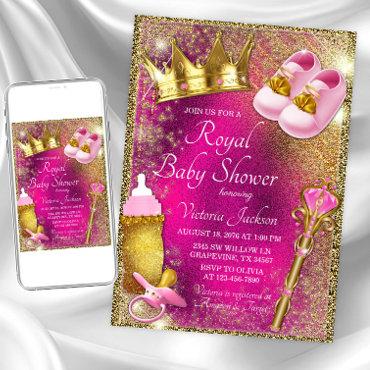 Fancy Pink Gold Princess Baby Shower