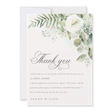 Fern Eucalyptus Greenery Foliage Bridal Shower Thank You Card