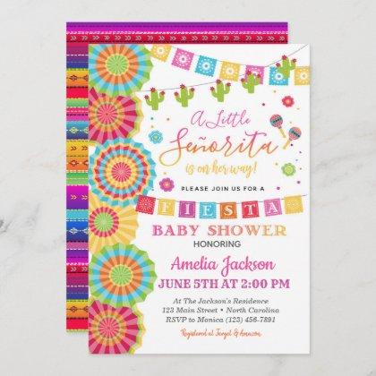 Fiesta Baby Shower Invitation Girl Fiesta Shower