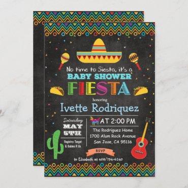 Fiesta Mexican Baby Shower Chalk Invitation
