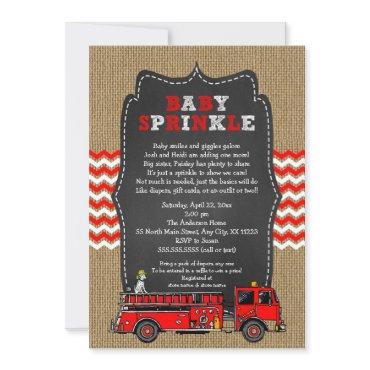 Fire Truck Baby Sprinkle Invite / boy baby shower
