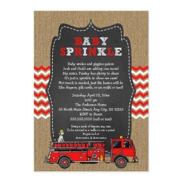 Fire Truck Baby Sprinkle Invite / boy baby shower