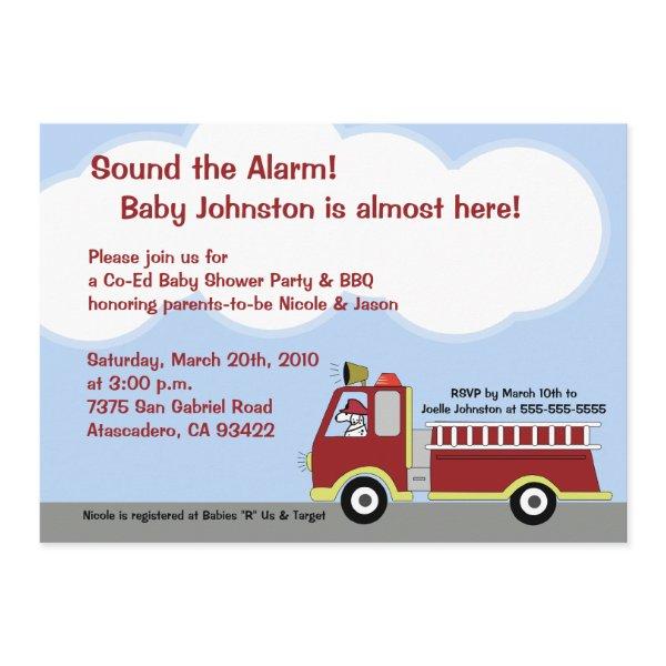 Fire Truck FIremen 5x7