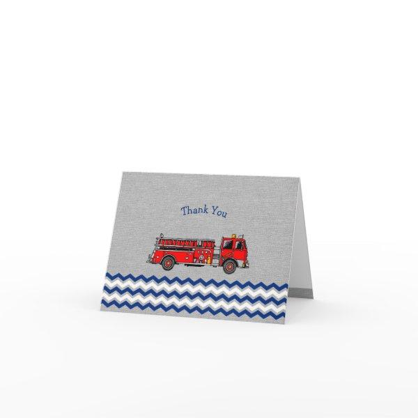 Fire Truck thank you note, baby shower or birthday