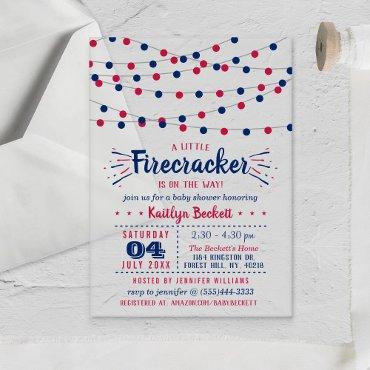 Firecracker On The Way! 4th Of July Baby Shower Acrylic