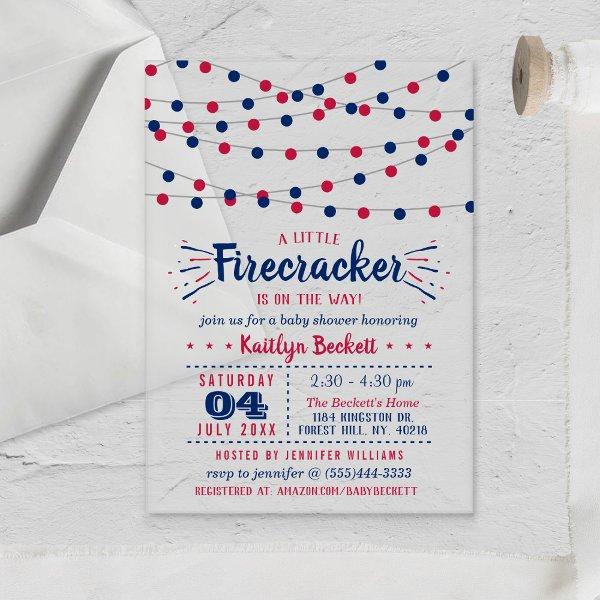 Firecracker On The Way! 4th Of July Baby Shower Acrylic