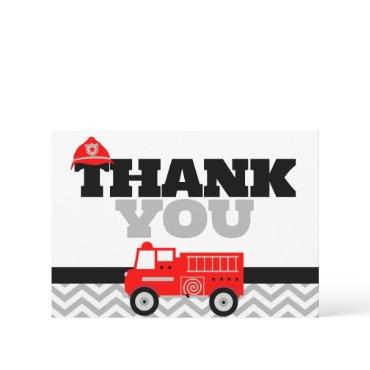 Firetruck Folding Thank You Cards
