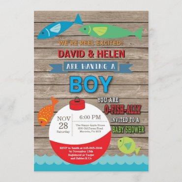 Fishing Baby Shower Invitation Boy Fish