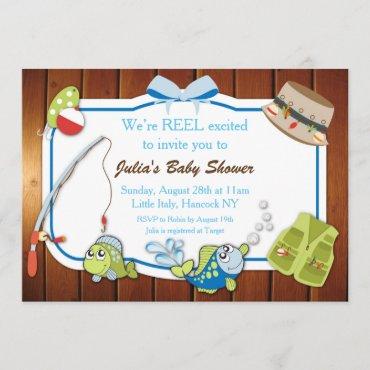 Fishing Baby Shower Invitation Personalized Invite