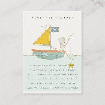 Fishing Bear Star Sailboat Books For Baby Shower Enclosure Card
