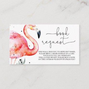 Flamingo Baby Shower Book Request Enclosure Card