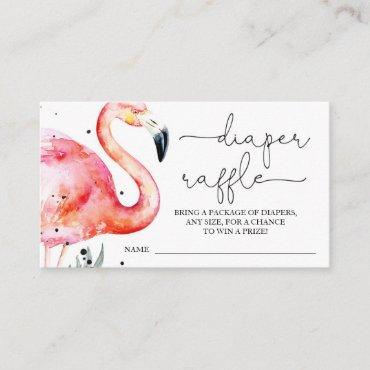 Flamingo Baby Shower Diaper Raffle Enclosure Card