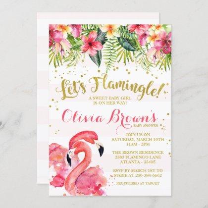 Flamingo Baby Shower Invitation Let's Flamingle