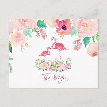 Flamingo Baby shower Thank you Invitation