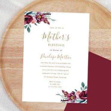 Floral Christian Mother and Baby Blessing Party