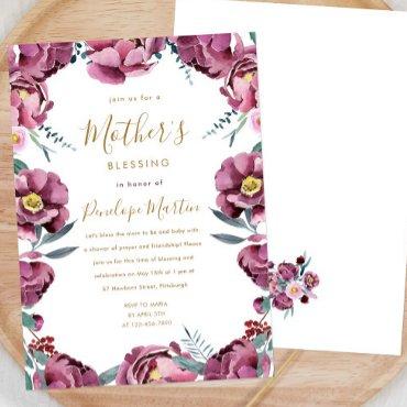 Floral Christian Mother and Baby Blessing Party