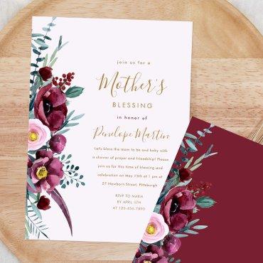 Floral Christian Mother and Baby Blessing Party